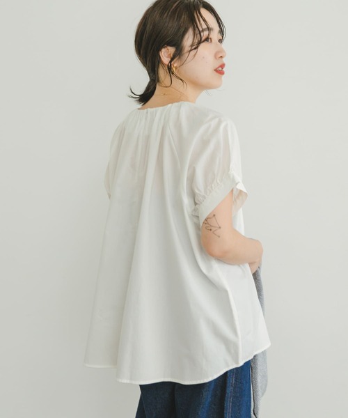 「ITEMS URBANRESEARCH」 半袖ブラウス FREE ホワイト レディース_画像8