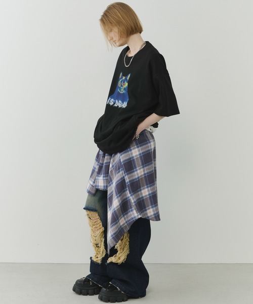 「AIVER」 半袖Tシャツ LARGE チャコールグレー メンズ_画像3