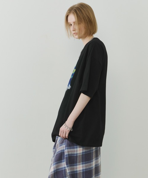 「AIVER」 半袖Tシャツ LARGE チャコールグレー メンズ_画像4