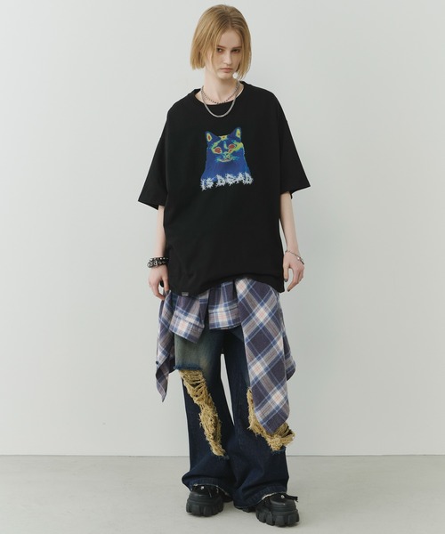 「AIVER」 半袖Tシャツ LARGE チャコールグレー メンズ_画像6