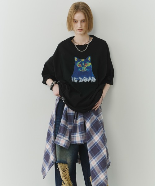 「AIVER」 半袖Tシャツ LARGE チャコールグレー メンズ_画像7