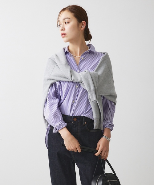 「Rouge vif」 長袖シャツ フリー サックスブルー レディース_画像4
