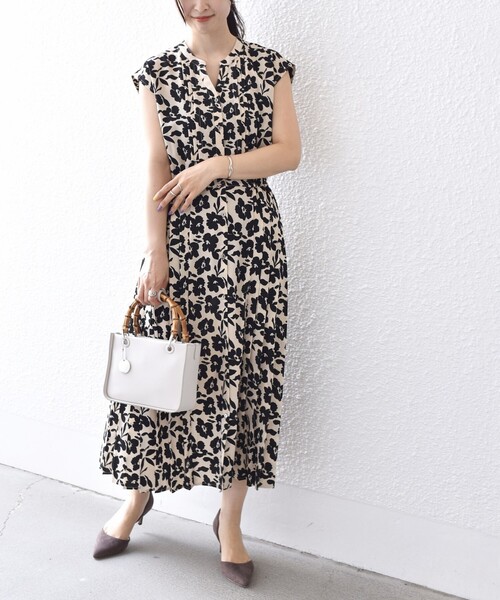 【SHIPSシップス】 ドット柄 ノースリーブワンピース SHIPS（シップス） ノースリーブワンピース SMALL ブラック レディース