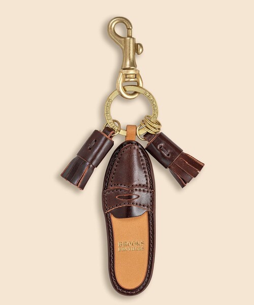 Brooks Brothers シープ キーホルダー(ブラウン) BROOKS BROTHERS（ブルックスブラザーズ） キーホルダー コードバン