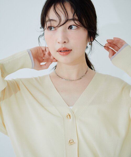 「natural couture」 ニットカーディガン FREE ライトグレー レディース_画像4
