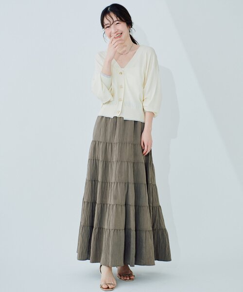 「natural couture」 ニットカーディガン FREE ライトグレー レディース_画像7
