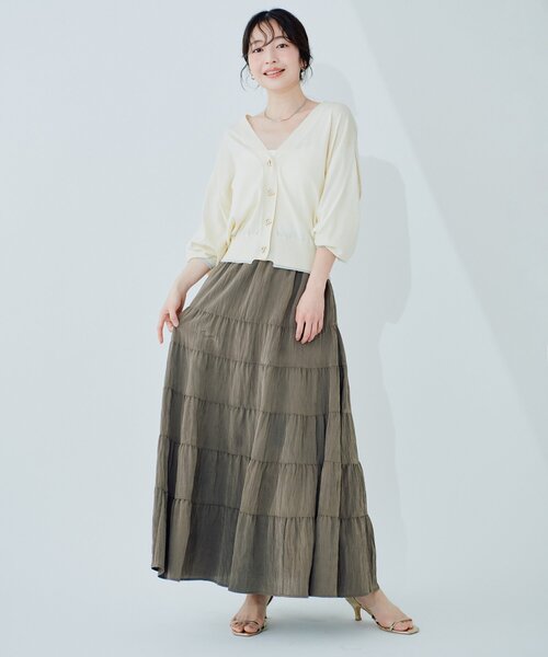 「natural couture」 ニットカーディガン FREE ライトグレー レディース_画像8