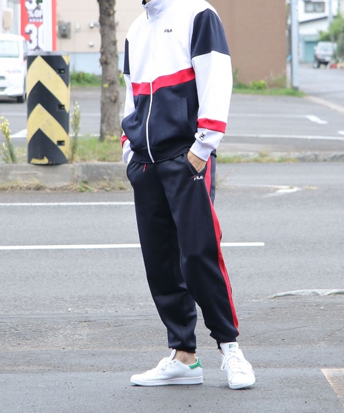 FILA（フィラ） パンツ 「別注」 サイドライン ジャージ パンツ