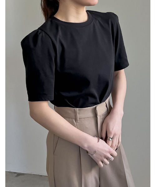 【新品未使用】ロワズィール、カットソー 無地orボーダーパワショルデザインカットソーTシャツ - トップス