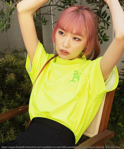 tシャツ 「MLB/Oakland Athletics」モックネックTシャツ レディース メンズ