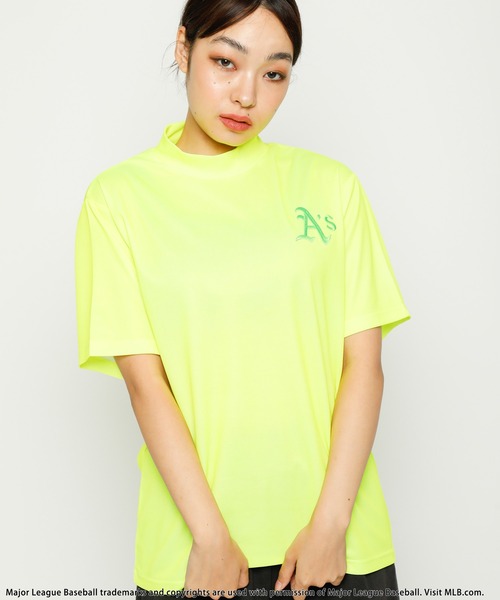 tシャツ 「MLB/Oakland Athletics」モックネック長袖Tシャツ レディース メンズ MLB/Oakland Athletics】モックネック長袖Tシャツ BACK TO THE