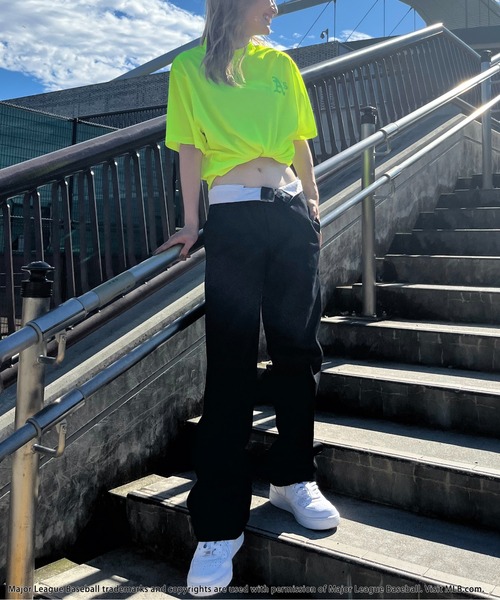 tシャツ 「MLB/Oakland Athletics」モックネック長袖Tシャツ レディース メンズ MLB/Oakland Athletics】モックネック長袖Tシャツ BACK TO THE