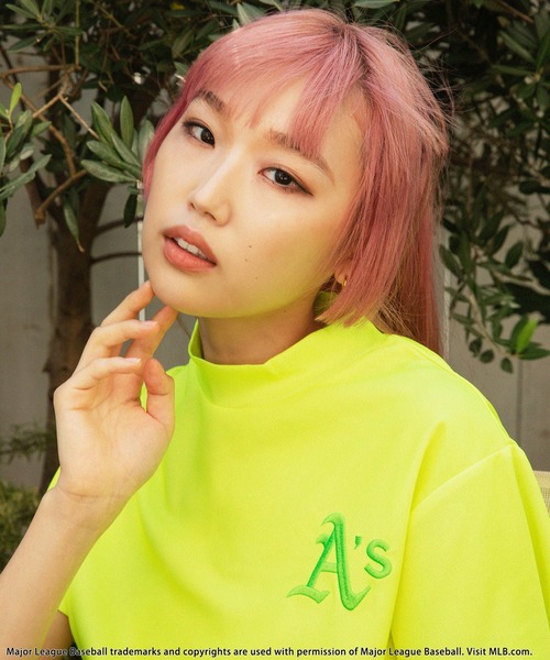 tシャツ 「MLB/Oakland Athletics」モックネック長袖Tシャツ レディース メンズ MLB/Oakland Athletics】モックネック長袖Tシャツ BACK TO THE