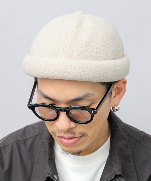 Basiquenti キャップ 帽子 POLARTEC フリース ロールキャップ メンズ