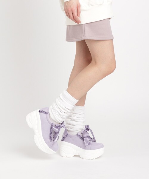 cs T&P スニーカー 厚底フリルスニーカー レディース : ZOZOTOWN
