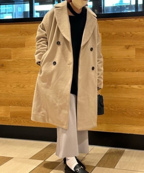 pual ce cin アウター ファンシーモッサビッグカラーコート