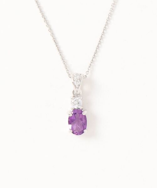 con affetto ネックレス シルバー925カラーストーンオーバルネックレス 