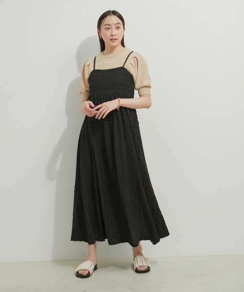 韓国商品/TREMINGBIRD ベルト シャーリング ラップ ワンピース パッド付き 】バックストラップサイドシャーリングスリット