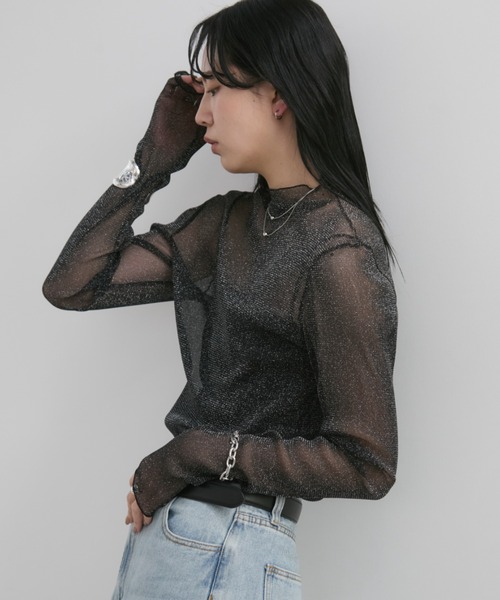 tシャツ ラメタートルシアートップス レディース | Aunt Marie's | 21