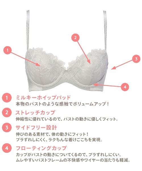 AMOSTYLE ブラジャー 「ブラズレしにくくラクちんな着けごち