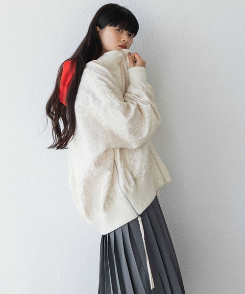 mumo様 ブルゾン Sグレージュ mihns closet (ミンズクローゼット) ボリュームブルゾン ストレッチ