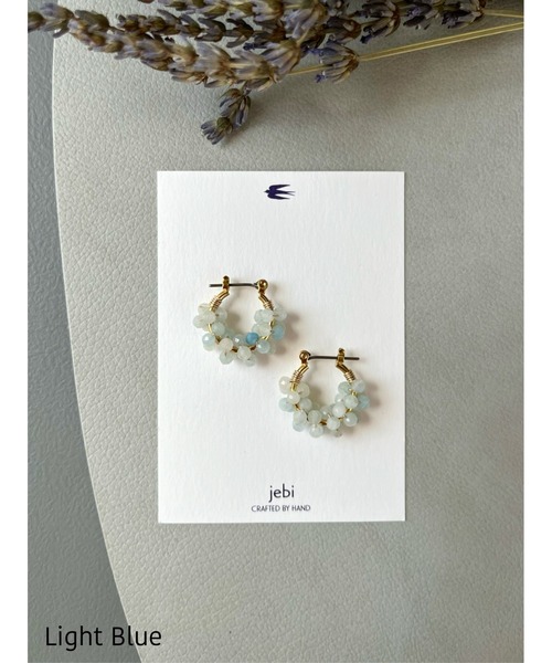 TONE（トネ） ピアス 「jebi」天然石のフープピアス（チタンポスト