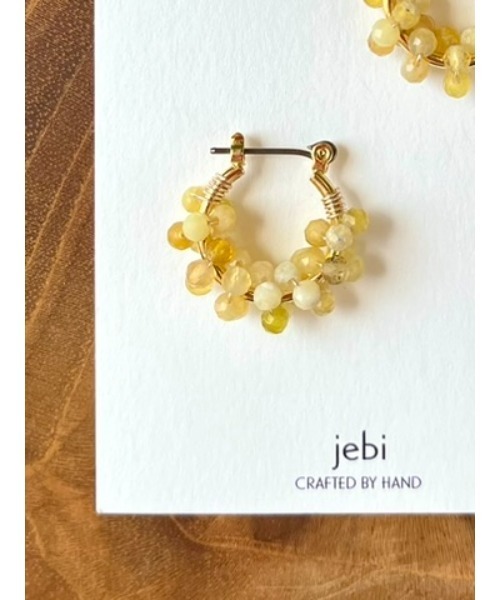 TONE（トネ） ピアス 「jebi」天然石のフープピアス（チタンポスト