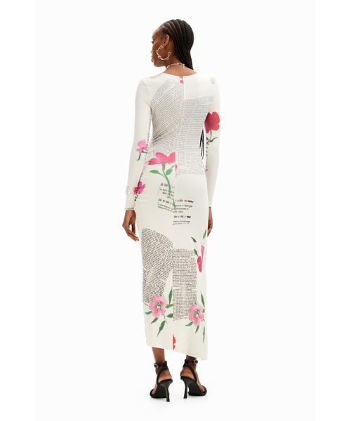 Desigual ワンピース ポエトリーフラワー スリム マキシ