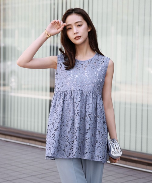 マルチサイズ ブラウス シャツ 前後2WAYフレアスリーブブラウス レディース NATURAL BEAUTY BASIC マルチサイズ ブラウス シャツ サテン