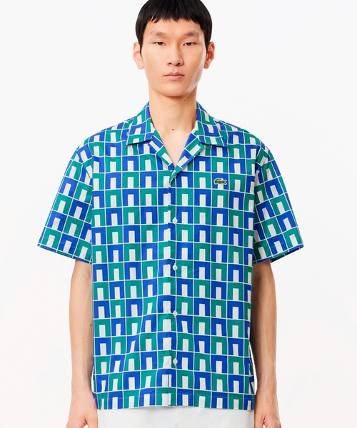 Roots Men's☆ CANADAロゴ・オーガニックコットン半袖シャツ LACOSTE シャツ オーガニックコットン ロバート・ジョージ