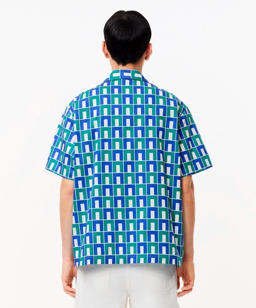 Roots Men's☆ ロゴポケット・オーガニックコットン半袖シャツ オーガニックコットン パッチワーク風刺繍 長袖シャツ（MEN新着