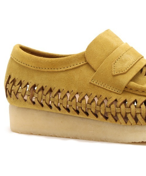 Clarks ブーツ ウエッジ ジッパー ゴールド レザー 軽量 ヒール Clarks ブーツ CLARKS WBLoafer Weave / クラークス ワラビー