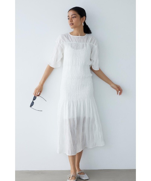 ALEXIA STAM ShirringDressシャーリングシアーワンピース ALEXIA STAM ワンピース Shirring Dress /シャーリングシアー