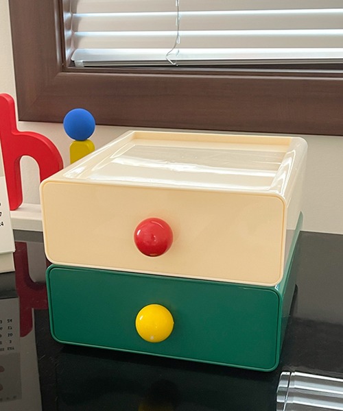 aimoha（アイモハ） 収納 カラフル 2段引き出し 積み重ね収納ボックス