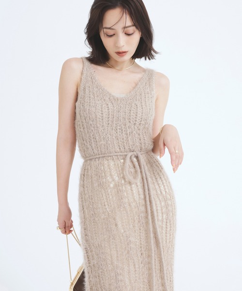 アニュアンス ワンピース anuans（アニュアンス） ワンピース エアリーラメニットワンピース