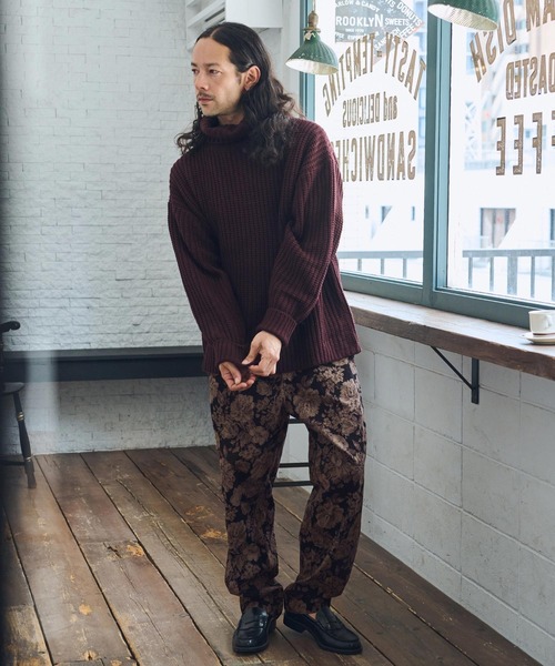 CAMBIO（カンビオ） パンツ mp12750- 花柄コーデュロイリラックス