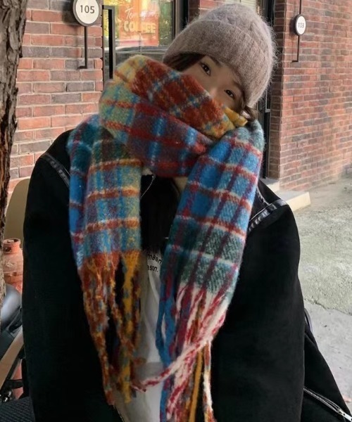 Sibra（シブラ） マフラー ストール マフラー チェック柄 大判