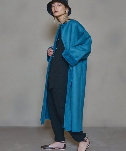 美✩本物✩ムートンコート✩ボリュームファー✩ブルーフォックス✩ファーコート✩軽い Muel Chic ムートンコート ボアコート Fribour Fake mouton Coat