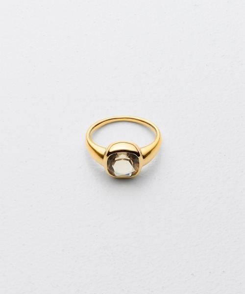 指輪 リング 「Fauvirame」Honey Quartz Square Ring レディース