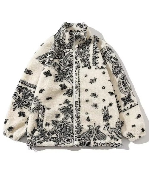 B.I.D. コート ジャケット 「ペイズリー柄ボアジャケット メンズ