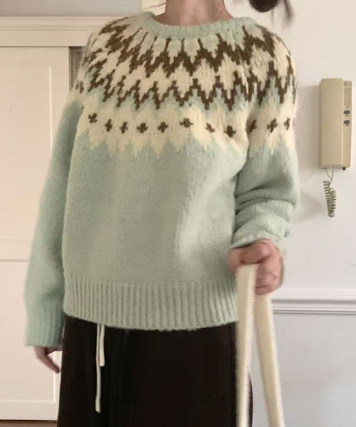 GEMEDA ニット セーター 「新色展開」ノルディックパターンニット