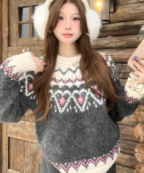 GEMEDA ニット セーター 「新色展開」ノルディックパターンニット