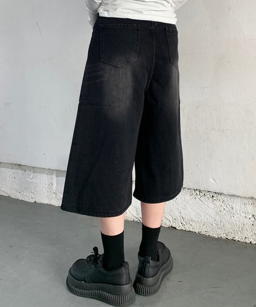 lilful ハーフパンツ ワイドパンツ ジーンズ デニム デニムパンツ