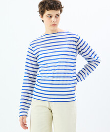 ORCIVAL - 【美品】  ORCIVAL / オーチバル | マーセリゼーション ロング ボートネックTシャツ | ホワイト/ライトブルー | レディース ORCIVAL - 【美品】 ORCIVAL / オーチバル | マーセリゼーション