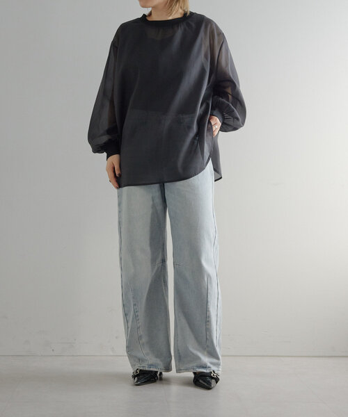 2点セット　インナー付きシアーブラウス【SUM1 STYLE(スミスタイル)】 2点セット》インナー付きシアーブラウス【SUM1 STYLE(スミ