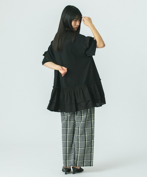 ⭐️ mrpandaです ROSE BUD パンツ CHECK SUCKER EASY PANTS レディース