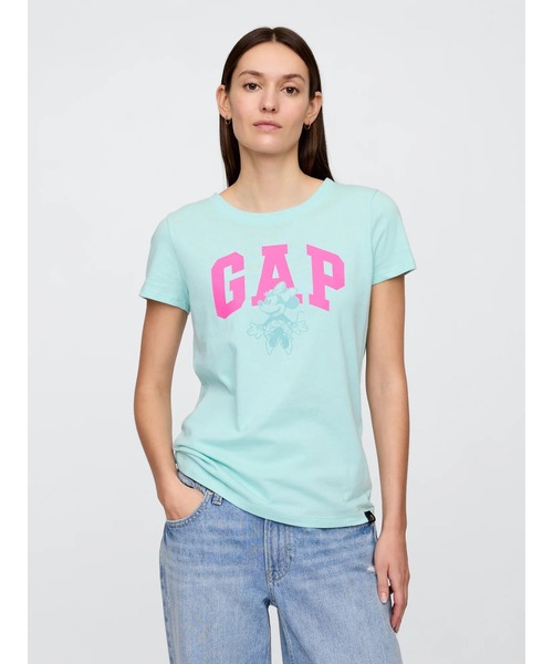 GAP（ギャップ） tシャツ 半袖 × ディズニー ミニーマウス GAPロゴT