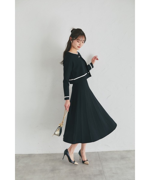 tocco closet ファー＆ビジュー付バックリボンニット ブラック 長袖 tocco closet（トッコ クローゼット） ニット セーター 「ZOZO限定
