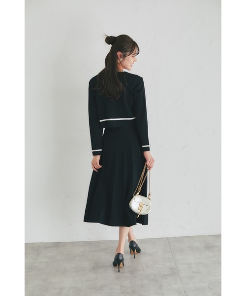 tocco closet ファー＆ビジュー付バックリボンニット ブラック 長袖 tocco closet（トッコ クローゼット） ニット セーター 「ZOZO限定