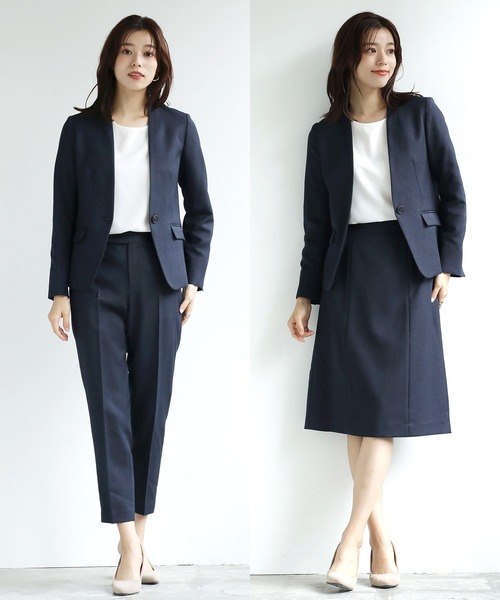 春夏新作モデル WHITE JOOLA」 パンツスーツ LL ネイビー レディース : ZOZOTOWN スーツ・フォーマル・ドレス